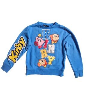 Kirby Nintendo Kids Graphic Print Crewneck Sweatshirt XS Waddle‎ Dee Kidcore